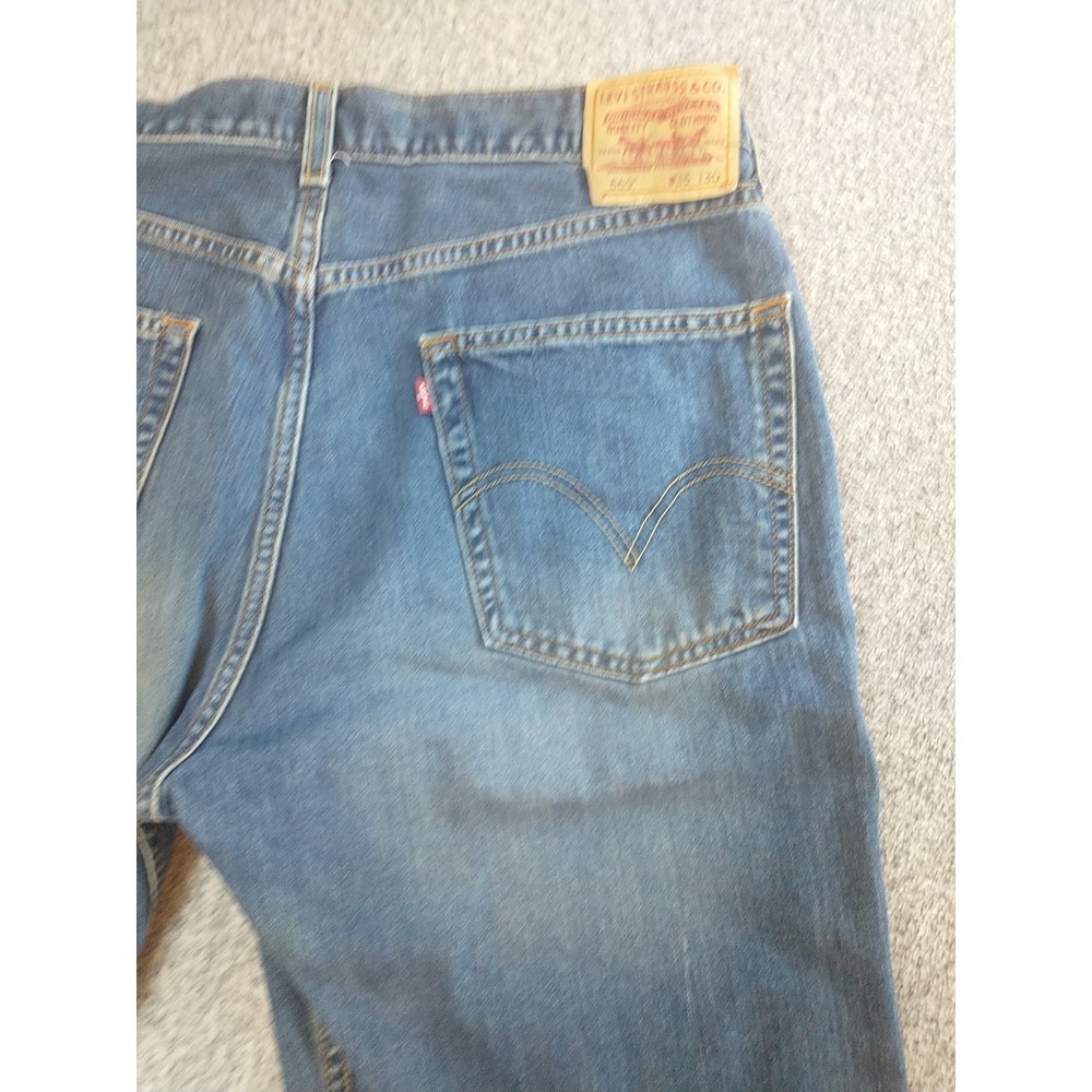 Levis 569 Loose Straight Jeans Men 36x29 Blue Denim Md Wash 100% Cotton 5-Pocket - Picture 15 of 16